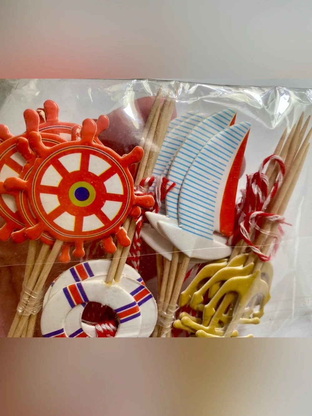 80 Nautical Themed Cupcake Toppers, Sailor Style Party Picks, New